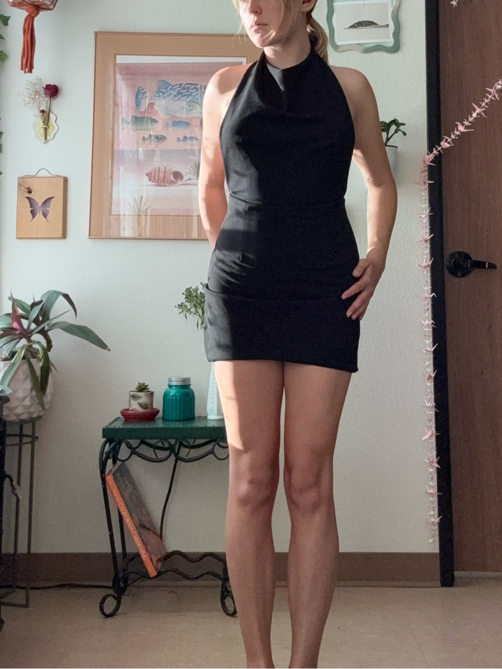 Black Halter Mini Dress backless - Classic Little Black Dress